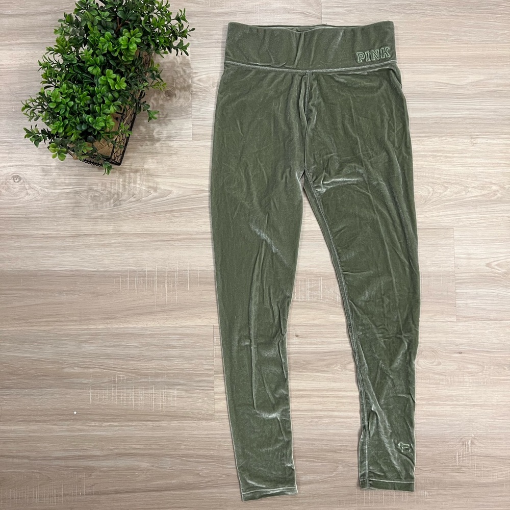 Victoria Secret Velvet Green Leggings